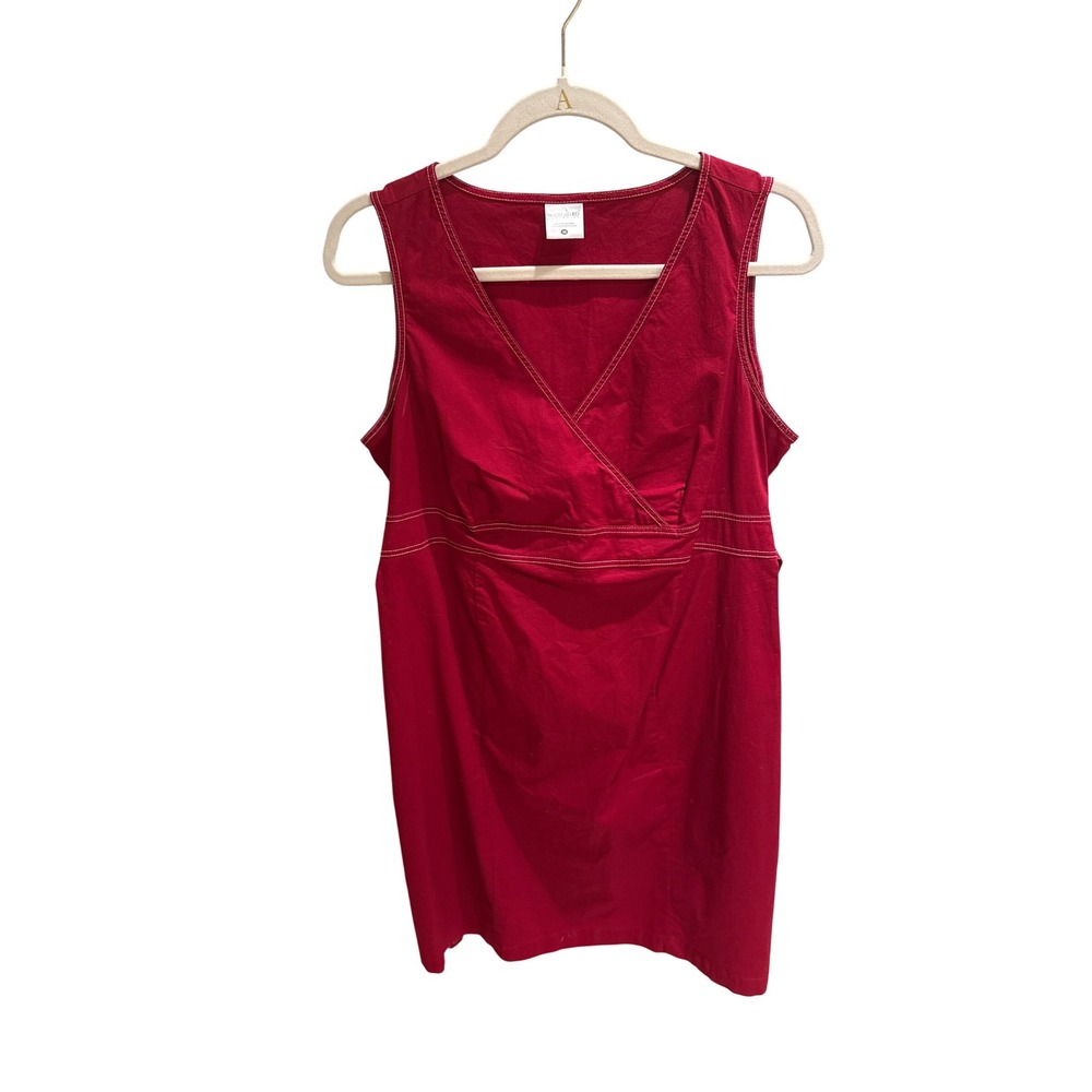 Motherhood Maternity‎ Dress Sleeveless Wrap Tie Back Red Casual Medium